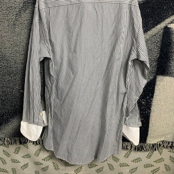 Classic Black & White Striped Dress Shirt - Picture 2 of 4